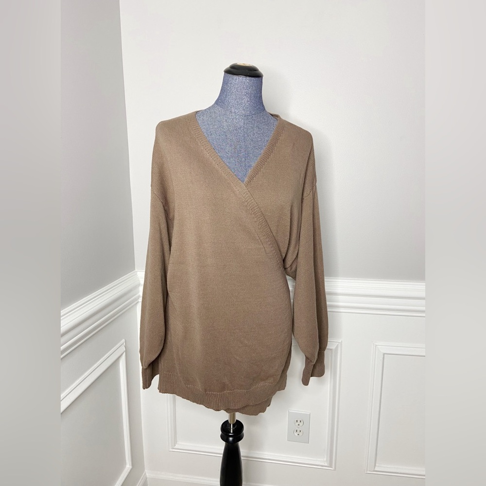 Legoe Heritage Maternity- Women’s Brown Wrap Sweater - Size 2 / Large